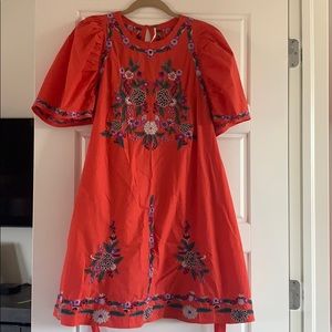 Free People embroidered shift dress
